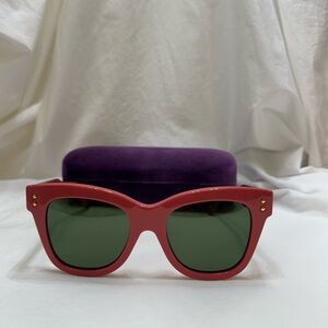 Gucci Coral Sunglasses with Green Lenses